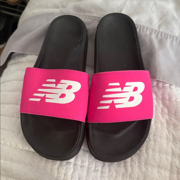 New Balance Bright Pink Slide Sandals - Picture 1 of 3